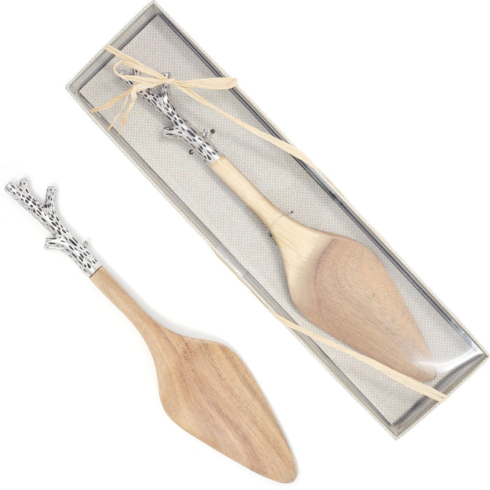 Personalized Monogram Ever After Wedding Cake Server with Rustic Handle