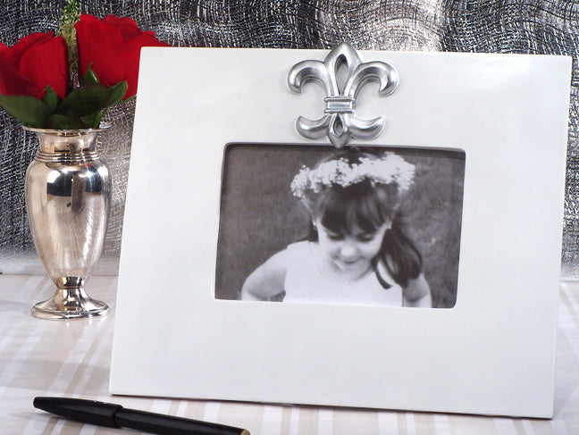 Silver Fleur De Lis Signature Frame Wedding Favors