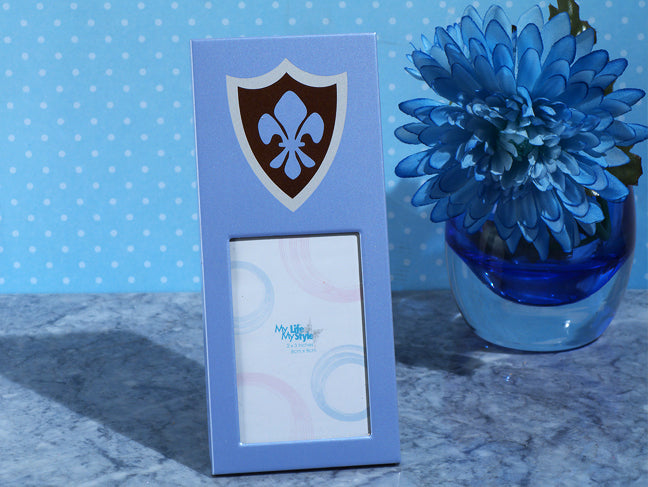 Blue Fleur de lis photo frame Baby Shower Favors