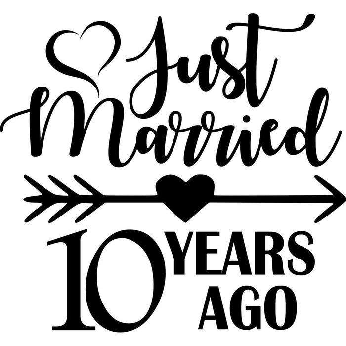 Personalized Monogram Just Married 10 Years Ago Anniversary Wedding Cake Server