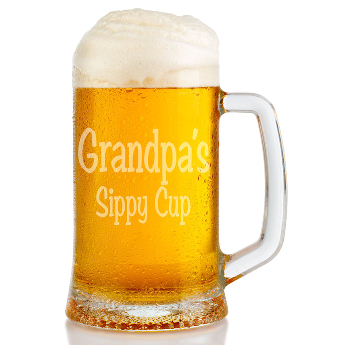 Grandpa's Sippy Cup Glass Beer Mug