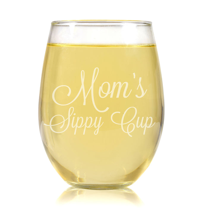 Mom's Sippy Cup Wine Glasses