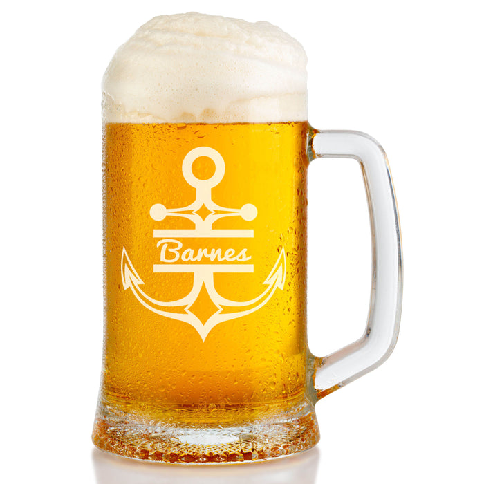 Monogram Anchor Beer Mug