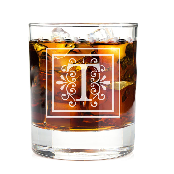 Monogrammed Apex Lake Engraved Whiskey Glass